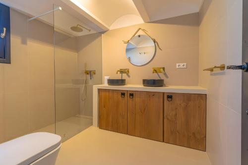 Et badeværelse på Beachfront Villa