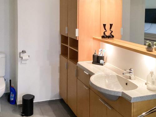 Bøtø Byにある4 star holiday home in Væggerløseの洗面台とトイレ付きのバスルーム