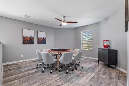 a dining room with a table and chairs at Retreat close to Lewisville Lake with pool, pet ok in Little Elm