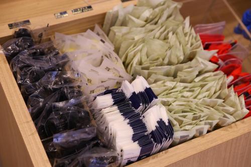 a drawer full of green beans and other vegetables at global cabin Yokohama Chinatown in Yokohama