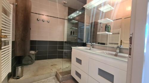 MARINA DEL SOL Aigues Mortes في إج مورت: حمام مع حوض ودش