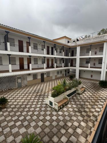 an empty courtyard of an apartment building at Casa Celia in El Bosque