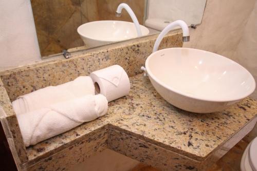 Koupelna v ubytování Palm Beach Pousada - Praia de Caetanos Quarto Casal ou Triplo