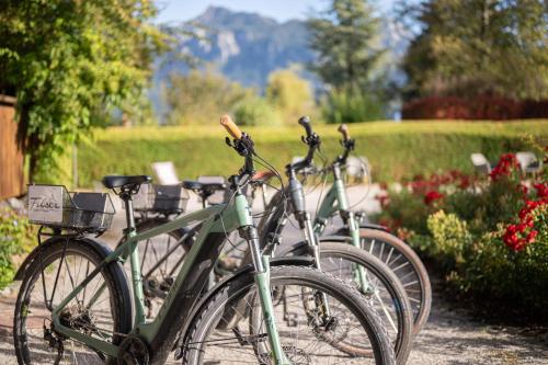 a group of bikes parked next to each other at Hotel Filser in Füssen