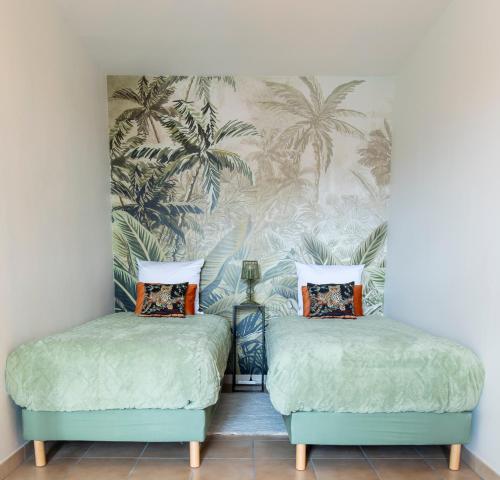 Χώρος καθιστικού στο Les appartements de l'Orangerie