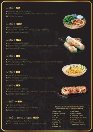 a page of a menu for a restaurant at Hotel Wesselényi in Győr