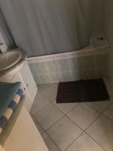 a bathroom with a sink and a tub and a toilet at L appart in Joue-les-Tours