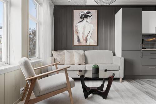 Posezení v ubytování ARCTIC HOMES - Nordic Oasis