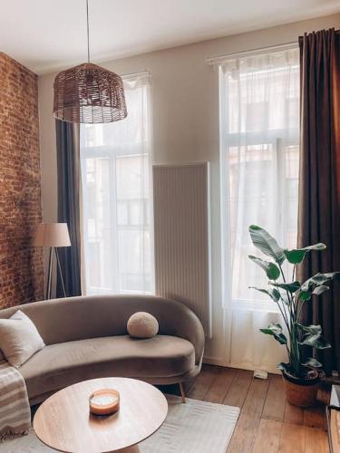 Χώρος καθιστικού στο Cosy house with city garden near Antwerp-central