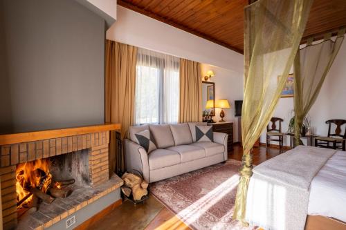Postel nebo postele na pokoji v ubytování Anemolia Mountain Resort