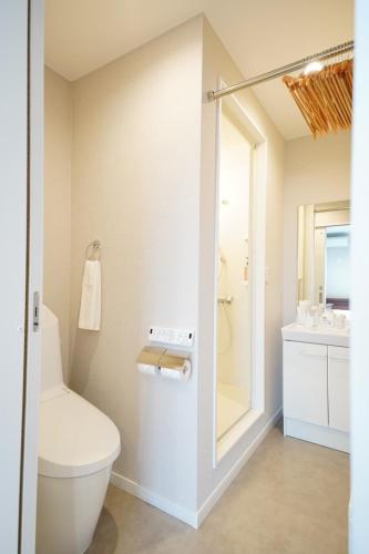 a bathroom with a toilet and a sink at Glee Niseko LUX condo 羊蹄山一望 新築 駐車場完備 in Kutchan