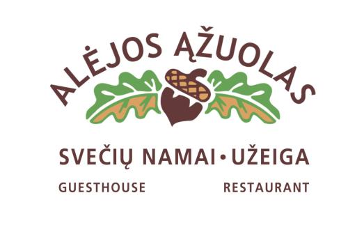 a label for a restaurant with a corn on the cob at Svečių namai Alėjos Ąžuolas in Druskininkai
