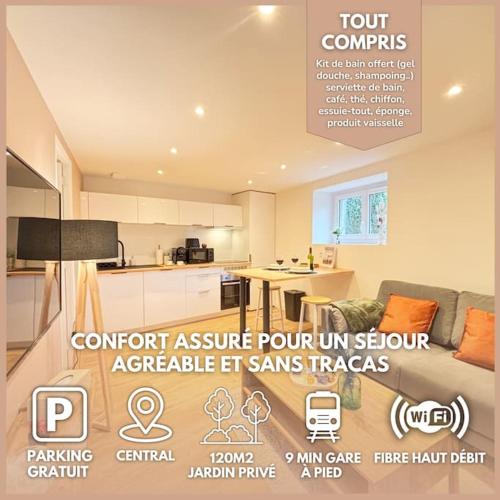 Le Saphir - Parking, Jardin Privé, Hyper-Centre & Calme