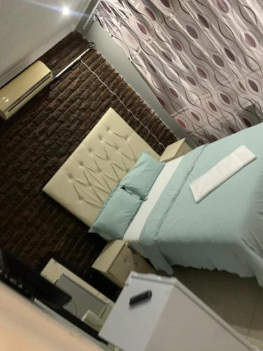 an overhead view of a bedroom with a bed at Reitz Guest House in Mahikeng