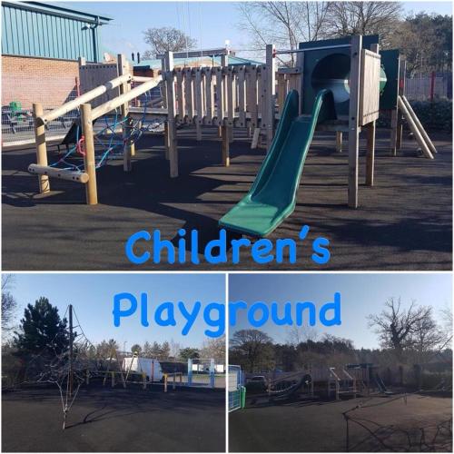 a collage of two pictures of a playground at Tulip Lodge at Oakdene - Passes included free! in Ferndown