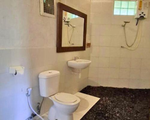 a bathroom with a toilet and a sink at Warung Rekreasi Bedugul in Bedugul