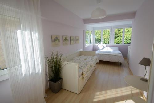 a small bedroom with a bed and a window at Calandria Madrid in Madrid