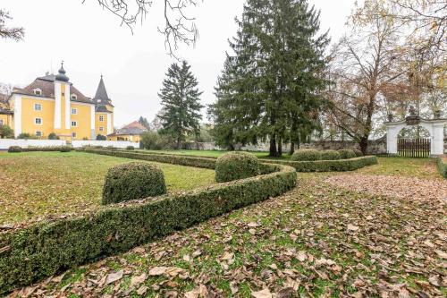 a row of hedges in front of a house at Apartments am Schloss Mühldorf in Feldkirchen an der Donau