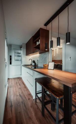 Dapur atau dapur kecil di Wunderschönes Luxus Tiny Haus