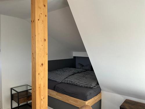 Postel nebo postele na pokoji v ubytování Sonnenwinkel Schkopau