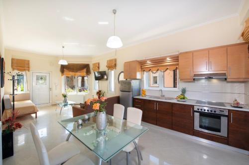 Η κουζίνα ή μικρή κουζίνα στο Socrates Holidays Apt. 1 with Pool near the Beach