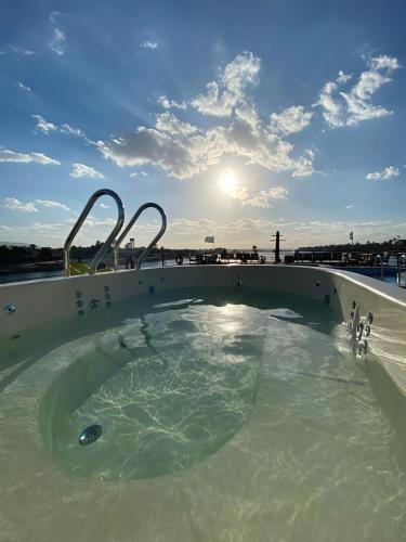 a hot tub on the roof of a building at Nile Cruise 2 nights 3 Days From Aswan to Luxor with tours in Aswan