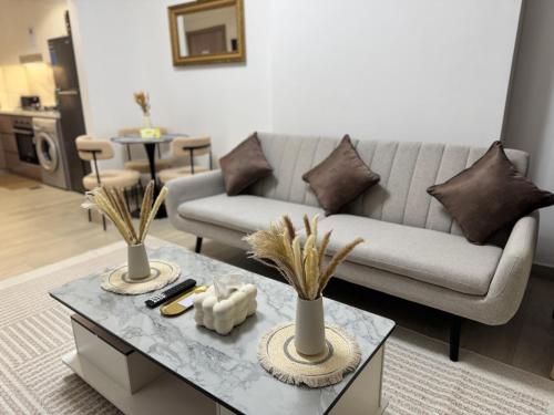 Posezení v ubytování Azizi Riviera, Meydan, Dubai