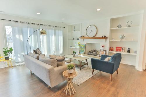 a living room with a couch and two chairs at Spacious Waterfront Atlantic City Living with Rec Room in Atlantic City