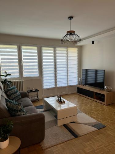 Χώρος καθιστικού στο Appartement chaleureux et spacieux T3