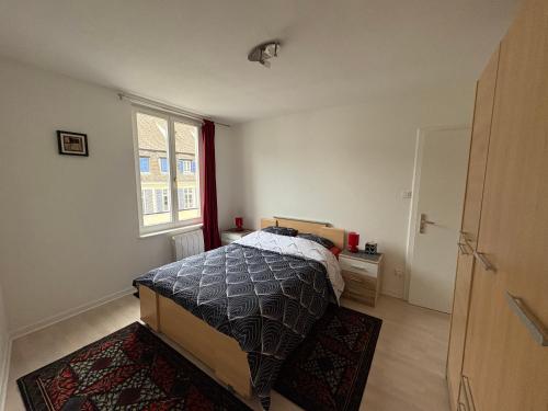 a bedroom with a bed and a window at Appart 3P 57 m2 Le Coeur de la Krutenau Strasbourg in Strasbourg