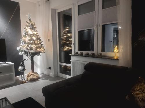 Posezení v ubytování Apartament Ustrzyki Dolne "Dark-Wolf"