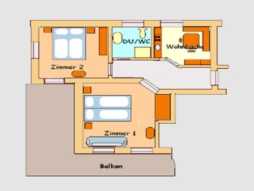 Grundriss der Unterkunft Appartement Gutwenger