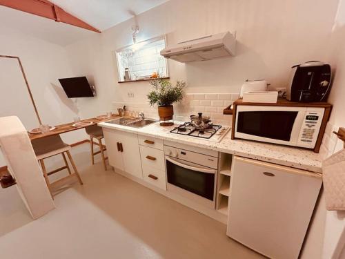 Kuchyň nebo kuchyňský kout v ubytování charmant studio avec terrasse