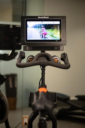 a television on top of a tripod with a camera at Reforma Guest House in Mexico City