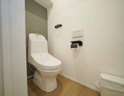 a bathroom with a white toilet in a room at Niseko White Villas I in Kombu