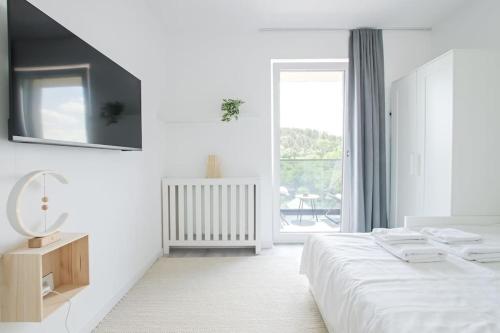 Ένα ή περισσότερα κρεβάτια σε δωμάτιο στο Place for a Beautiful Morning