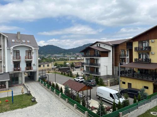 Nespecifikovaný výhled na hory nebo výhled na hory při pohledu z apartmánu