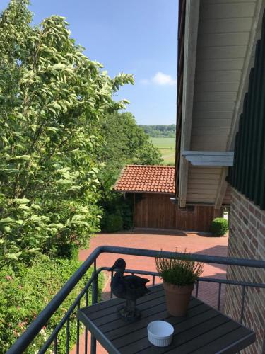 Balcon ou terrasse dans l'établissement Ferienwohnung Landart