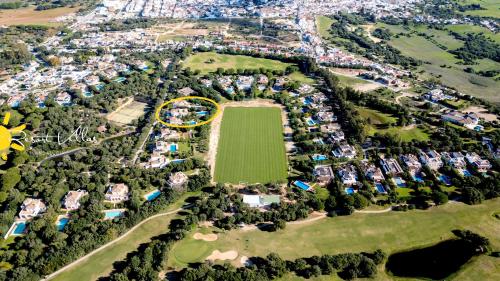 an aerial view of a park with a yellow circle at Villa Iris in Benalup Casas Viejas
