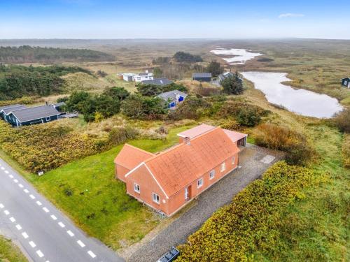 an aerial view of a house and a road at Lovely Holiday House With 4 Rooms Close To The North Sea in Frøstrup
