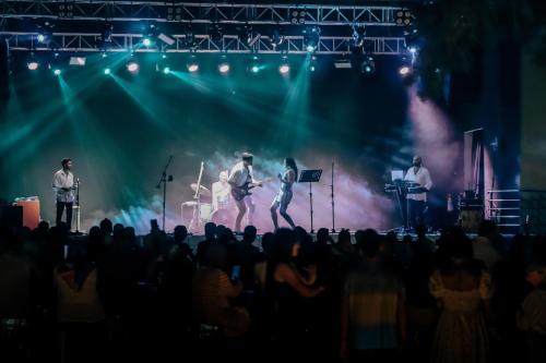 a band on the stage at a concert at Prive Hotel Didim - Ultra All Inclusive in Didim
