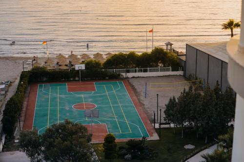 an overhead view of a basketball court next to the ocean at Prive Hotel Didim - Ultra All Inclusive in Didim