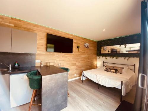 Kuchyň nebo kuchyňský kout v ubytování Le Gîte du Bonheur avec jacuzzi privatif