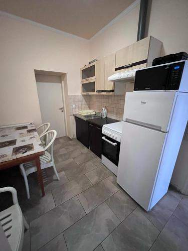 Kuchyň nebo kuchyňský kout v ubytování Arany fácán apartman