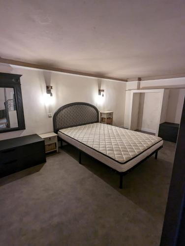 a bedroom with a large bed in a room at Petit LOFT Jardin Terrasse Climatisation WI FI Parking public gratuit in Elne