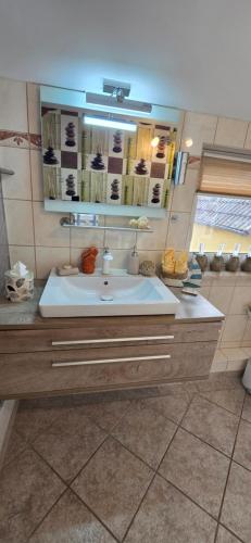 Ένα μπάνιο στο Ferienwohnung Gleißner