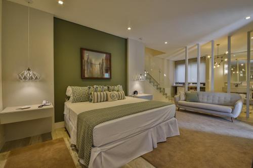 Katil atau katil-katil dalam bilik di Hotel & Spa Saint Michel