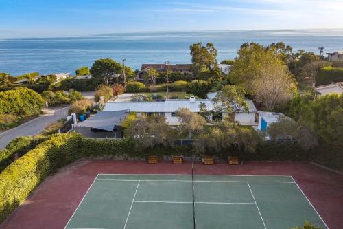 an aerial view of a tennis court at Dume Point by AvantStay Tennis Pool in Malibu in Malibu