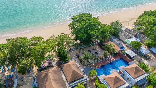 an overhead view of the beach and buildings at Lanta Sand Resort & Spa in Ko Lanta