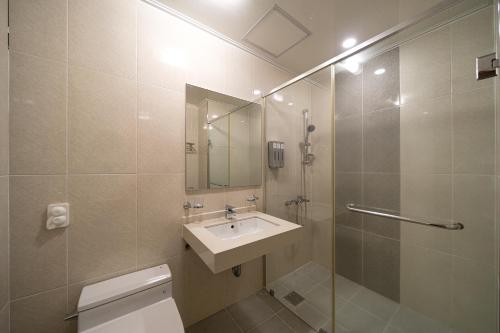 Koupelna v ubytování FromH T Resort Jeju Seongsan